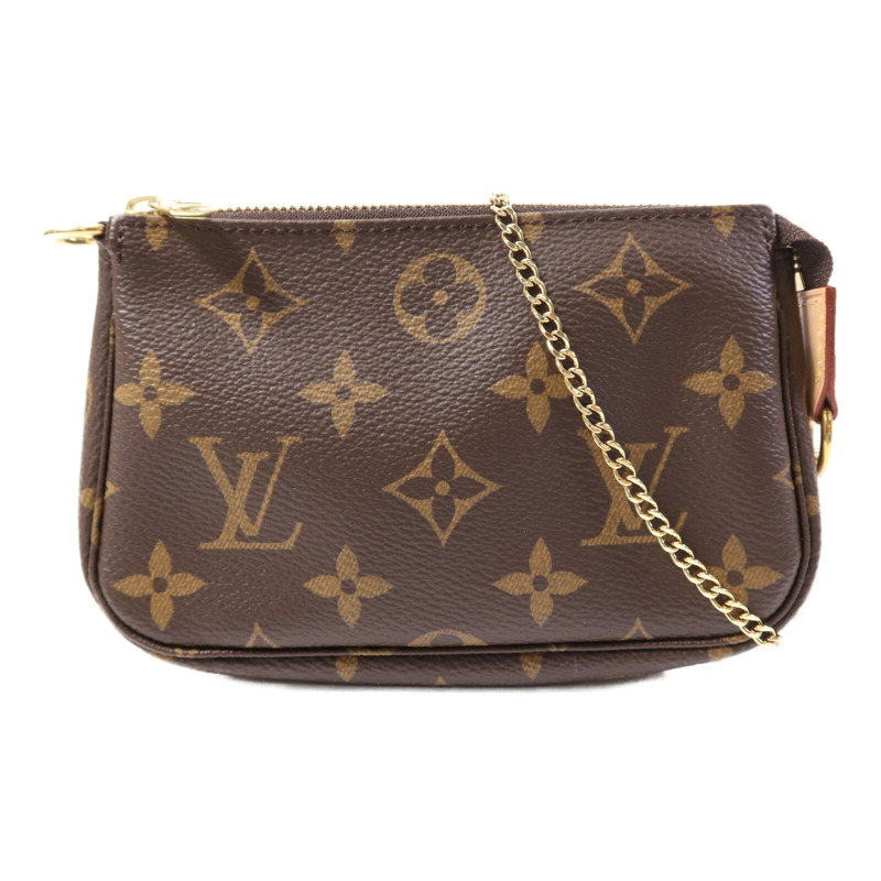 LOUIS VUITTON Monogram Mini Pochette Accessoires金扣手挽袋-0