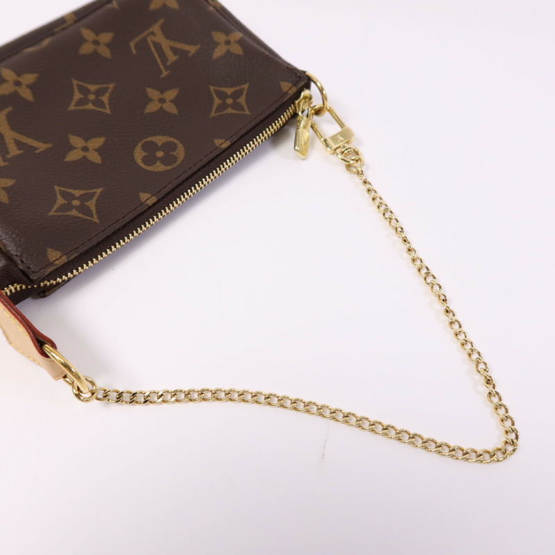 LOUIS VUITTON Monogram Mini Pochette Accessoires金扣手挽袋-8