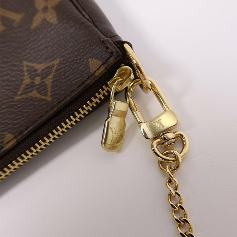 LOUIS VUITTON Monogram Mini Pochette Accessoires金扣手挽袋-9