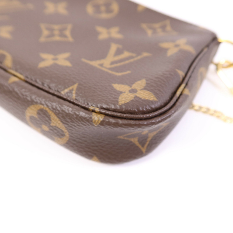 LOUIS VUITTON Monogram Mini Pochette Accessoires金扣手挽袋-10