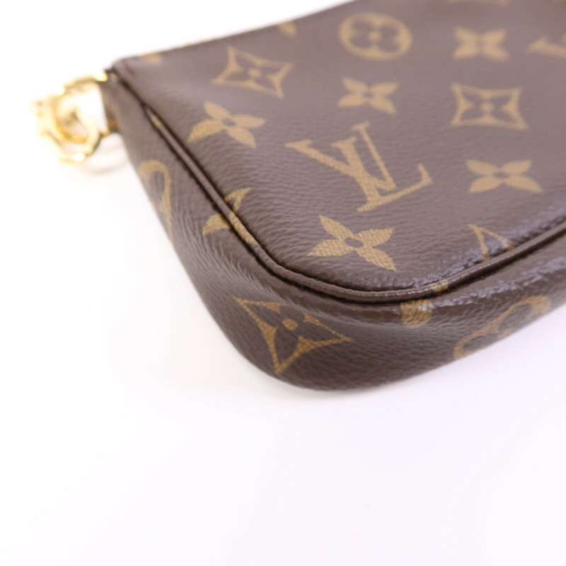 LOUIS VUITTON Monogram Mini Pochette Accessoires金扣手挽袋-13