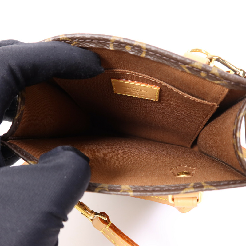 LOUIS VUITTON Monogram Petit Sac Plat金扣手挽肩背兩用袋-4