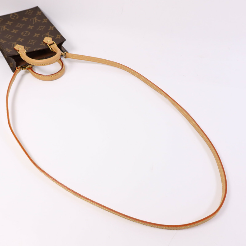 LOUIS VUITTON Monogram Petit Sac Plat金扣手挽肩背兩用袋-8