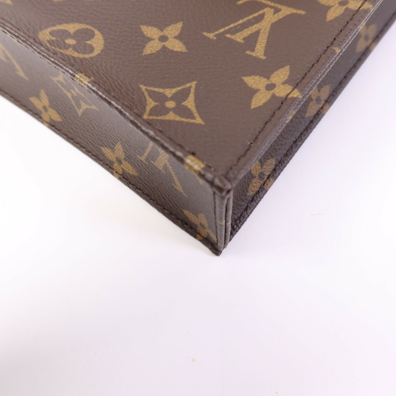 LOUIS VUITTON Monogram Petit Sac Plat金扣手挽肩背兩用袋-9