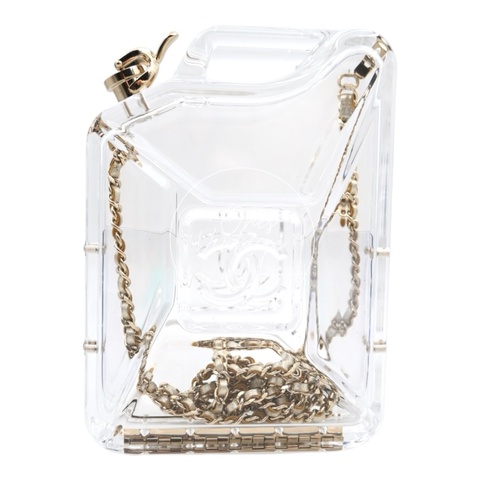 [Pre-owned] Chanel Gasoline Transparent Evening Clutch Bag