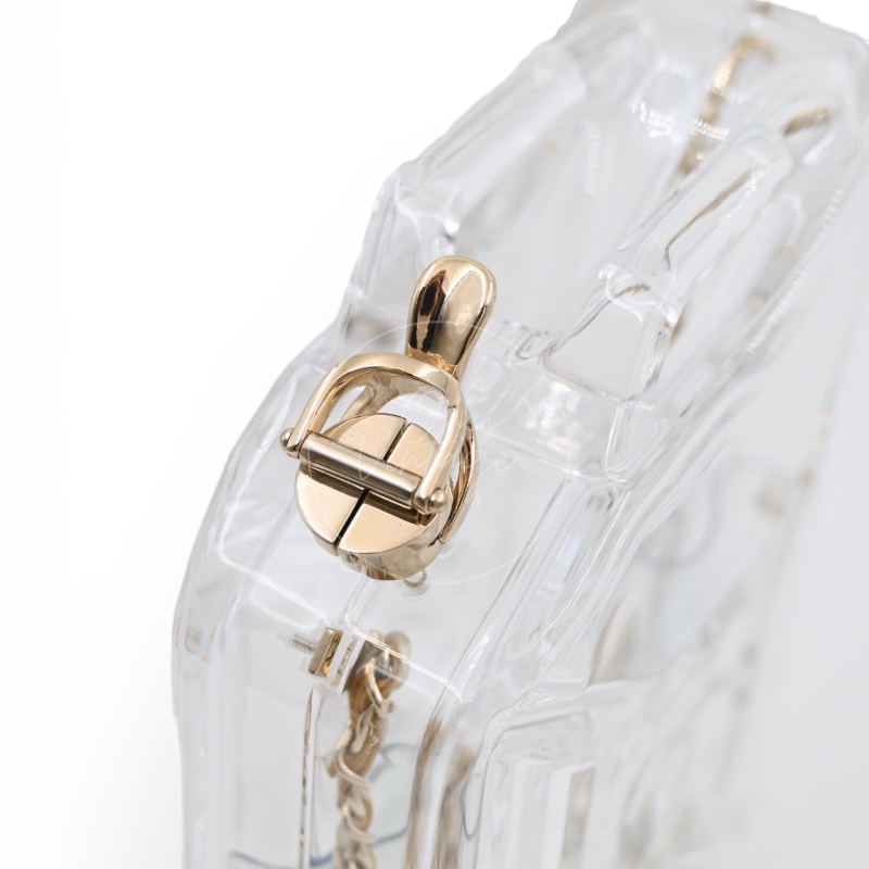 [Pre-owned] Chanel Gasoline Transparent Evening Clutch Bag-16