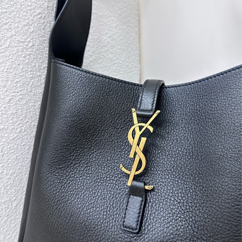 【全新】YSL hobo small LE5A7 金色 Logo 粒面牛皮 Hobo 小號單肩袋 手提袋-1