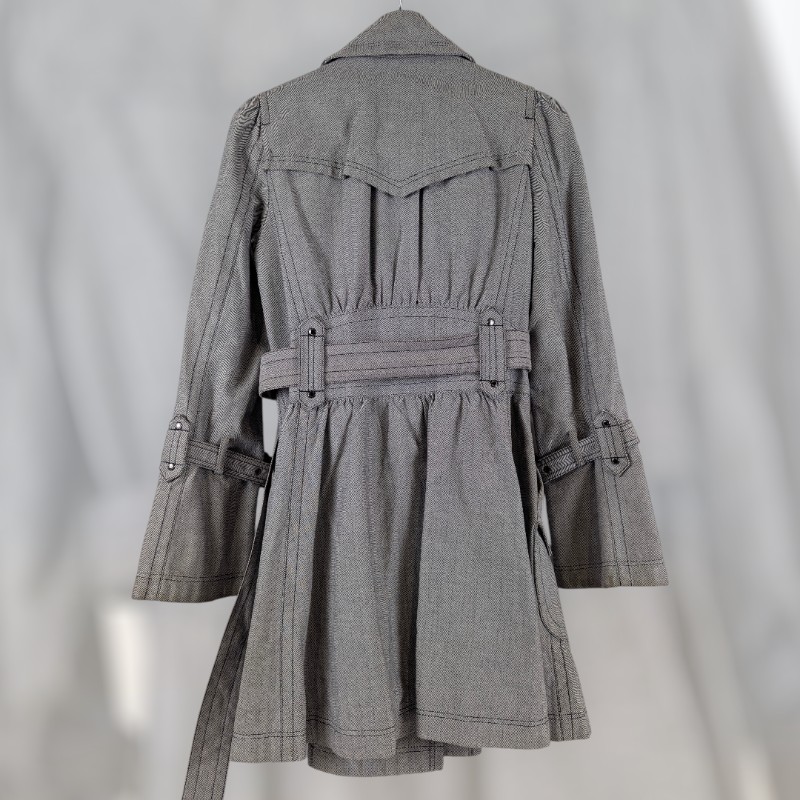 莉亞精品♡Burberry 灰白人字紋大衣 尺碼38 二手美品-1