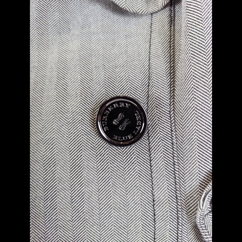 莉亞精品♡Burberry 灰白人字紋大衣 尺碼38 二手美品-4