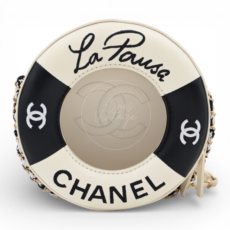 [Pre-owned] Chanel Coco Black Lifesaver Lambskin GHW Bag-0