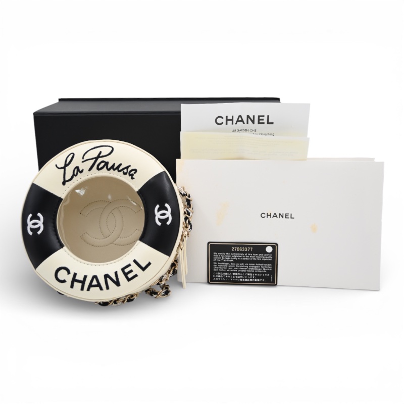 [Pre-owned] Chanel Coco Black Lifesaver Lambskin GHW Bag-14