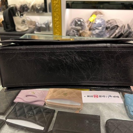 東區正精品㊣BALENCIAGA Crush 716393 巴黎世家黑色牛皮B金釦金鍊翻蓋沙漏包雙鍊肩背包斜背包 RZ6145-9