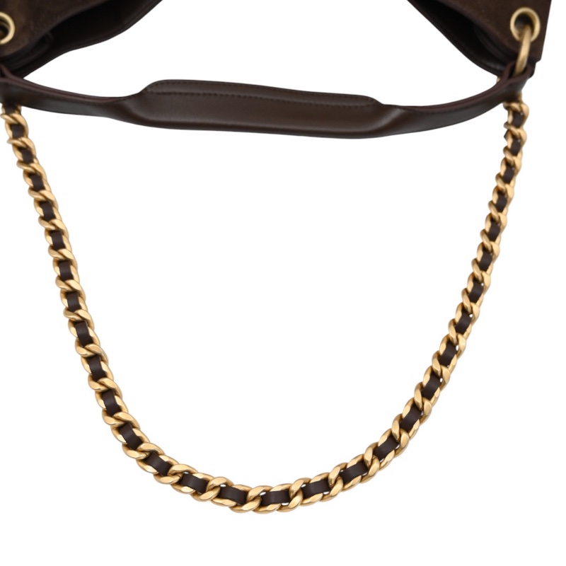 Chanel Cruise 25/26 Maxi Suede Calfskin Lambskin Dark Brown Hobo Bag-20