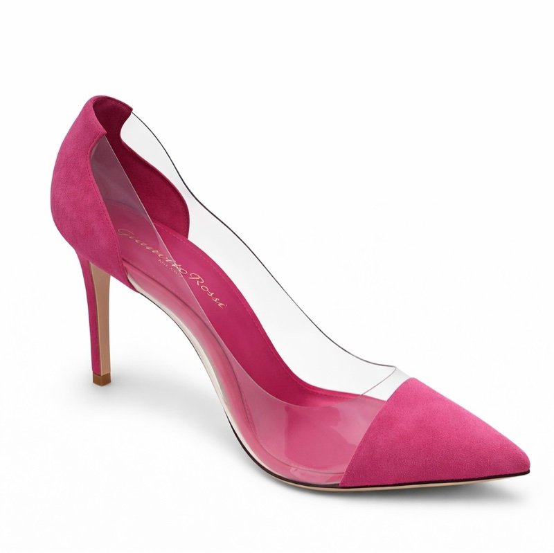 Gianvito Rossi Plexi 限量訂製色高跟鞋｜麂皮＋透明設計-2