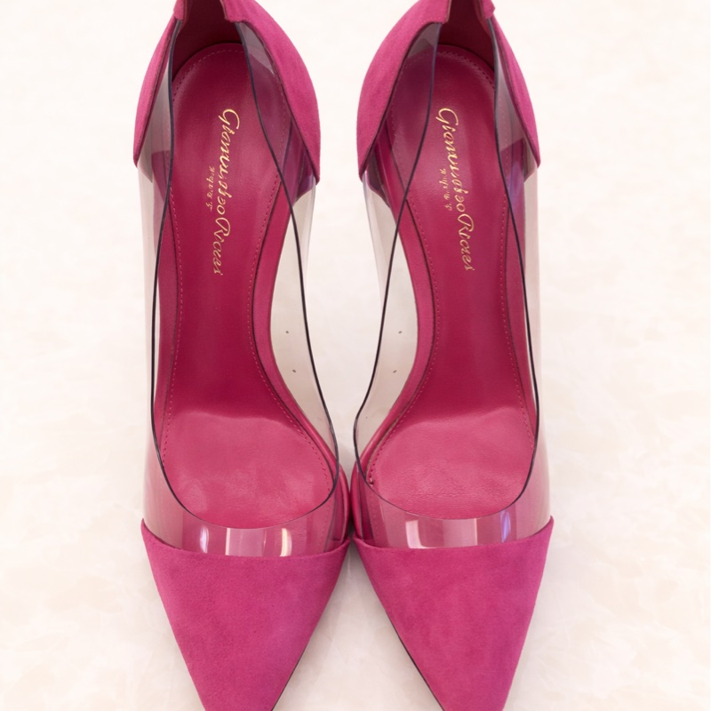 Gianvito Rossi Plexi 限量訂製色高跟鞋｜麂皮＋透明設計-3