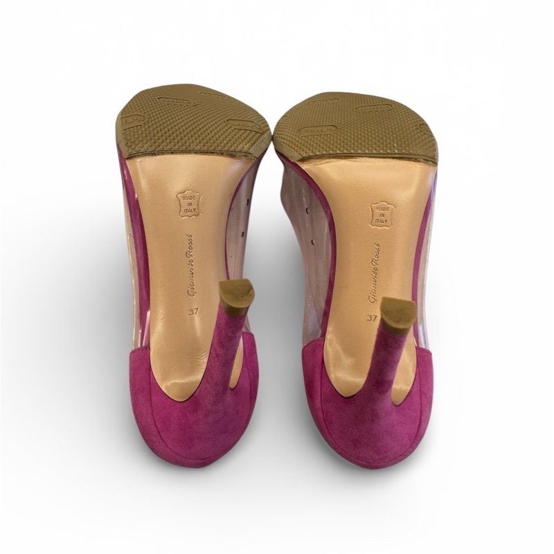Gianvito Rossi Plexi 限量訂製色高跟鞋｜麂皮＋透明設計-4