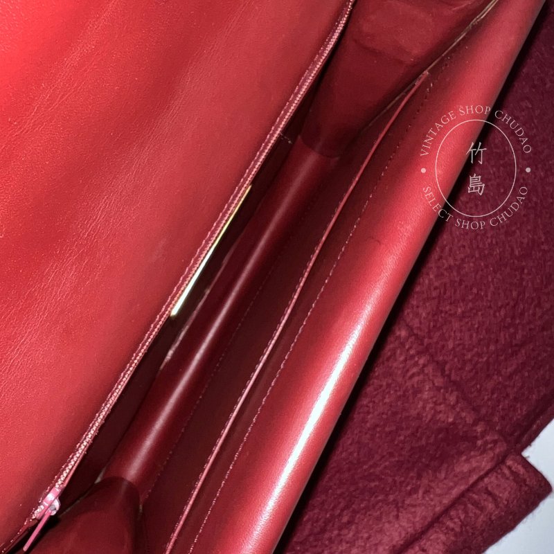 Cartier 卡地亞 勃根地紅 信封包皮革斜肩包-6
