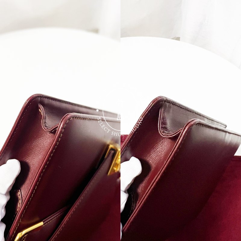 Cartier 卡地亞 勃根地紅 信封包皮革斜肩包-7