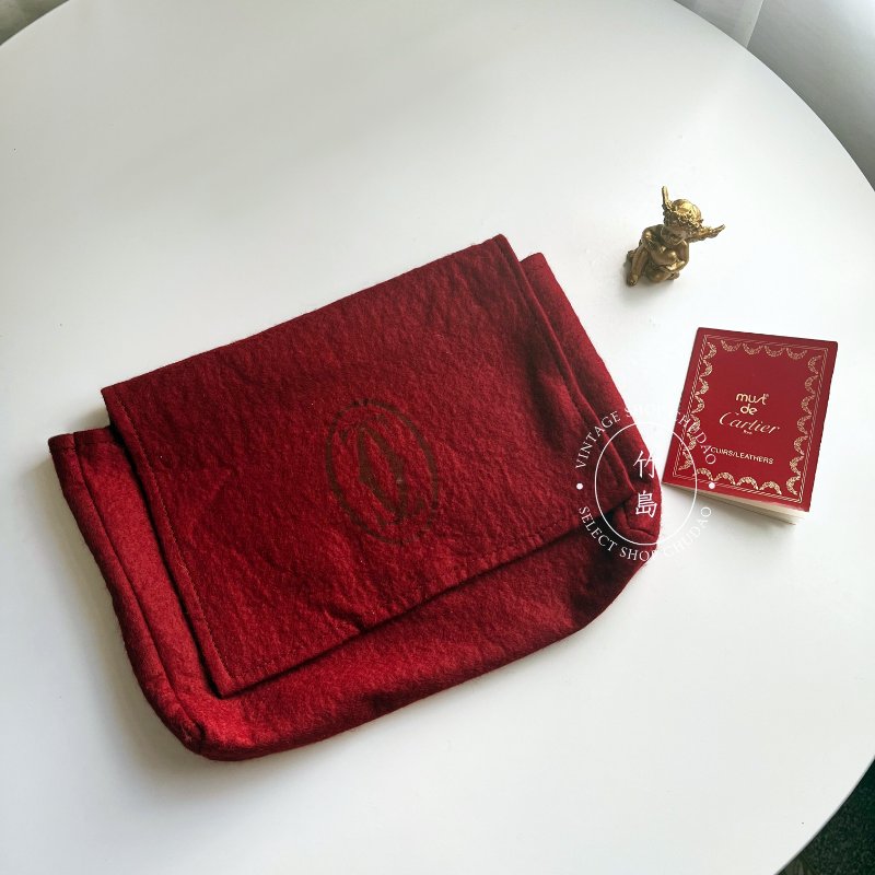 Cartier 卡地亞 勃根地紅 信封包皮革斜肩包-9