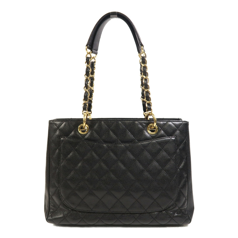 CHANEL 牛皮皮革GST Grand Shopping Tote Bag金扣鏈帶肩背袋-1