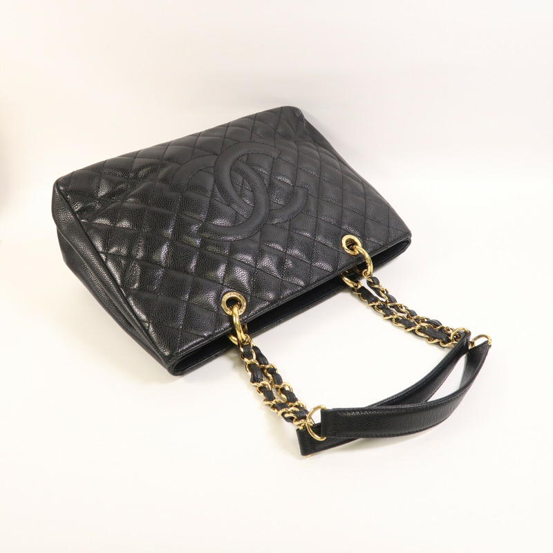 CHANEL 牛皮皮革GST Grand Shopping Tote Bag金扣鏈帶肩背袋-8
