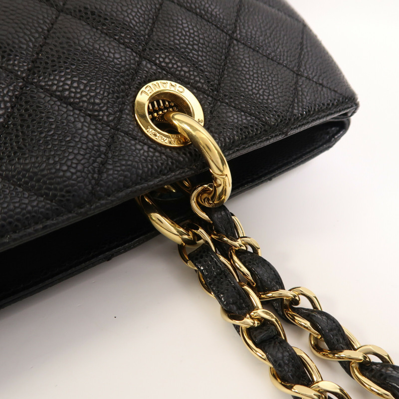 CHANEL 牛皮皮革GST Grand Shopping Tote Bag金扣鏈帶肩背袋-10