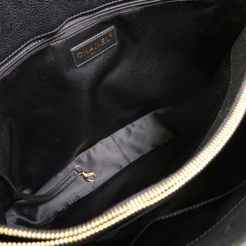 CHANEL 牛皮皮革GST Grand Shopping Tote Bag金扣鏈帶肩背袋-12