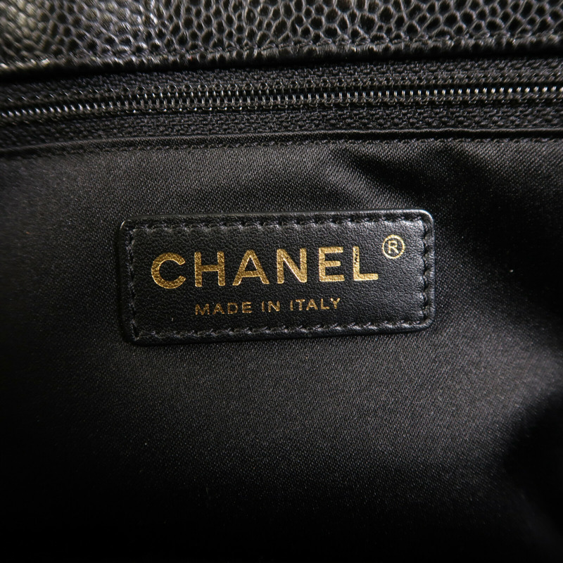 CHANEL 牛皮皮革GST Grand Shopping Tote Bag金扣鏈帶肩背袋-14