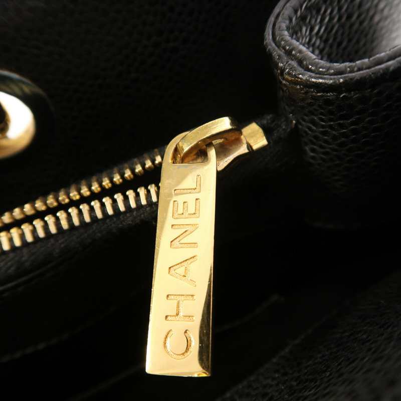 CHANEL 牛皮皮革GST Grand Shopping Tote Bag金扣鏈帶肩背袋-16