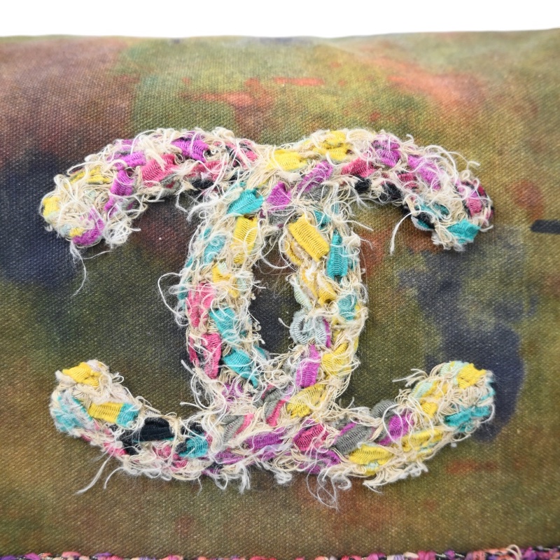 [Pre-owned] Chanel On the Pavements Graffiti Washed Toile Large Multicolor Messenger Bag-22