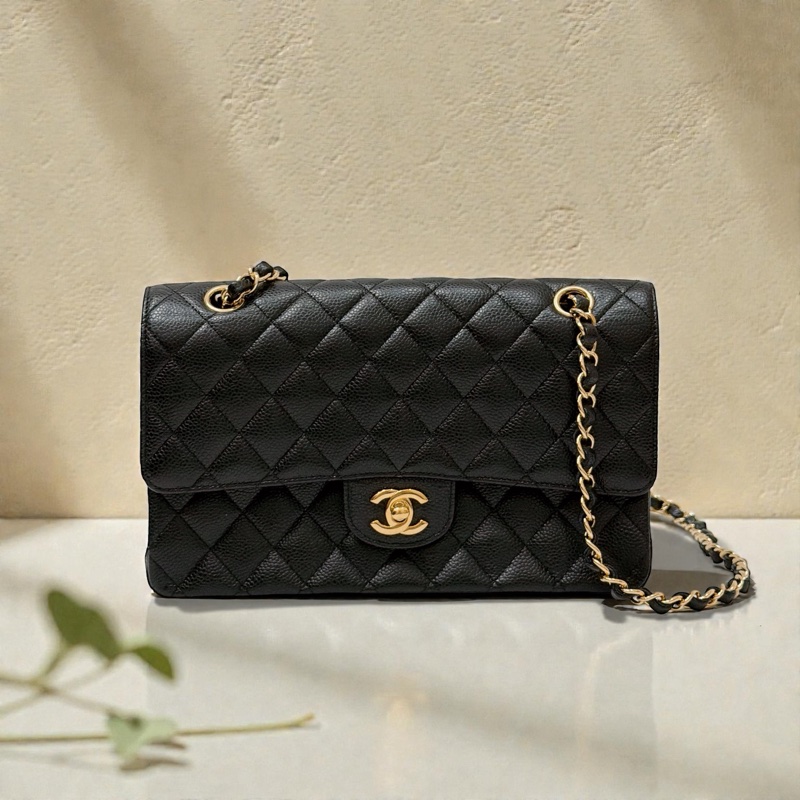莉亞精品♡ Chanel cf25黑金 二手美包-0