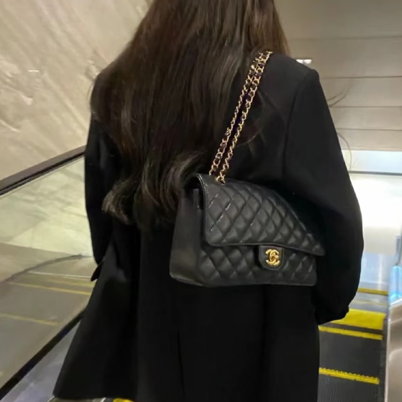 莉亞精品♡ Chanel cf25黑金 二手美包-1