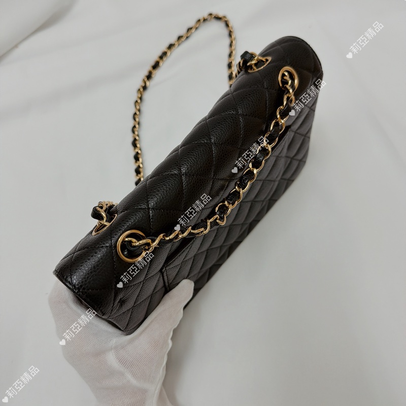 莉亞精品♡ Chanel cf25黑金 二手美包-4