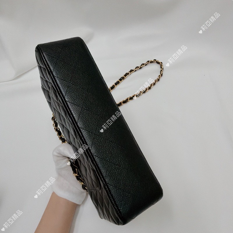 莉亞精品♡ Chanel cf25黑金 二手美包-5