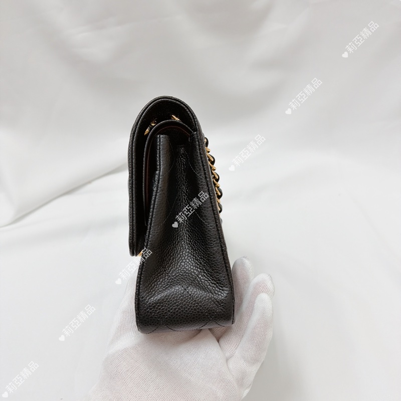 莉亞精品♡ Chanel cf25黑金 二手美包-7