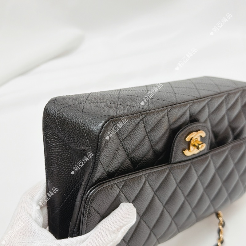 莉亞精品♡ Chanel cf25黑金 二手美包-8