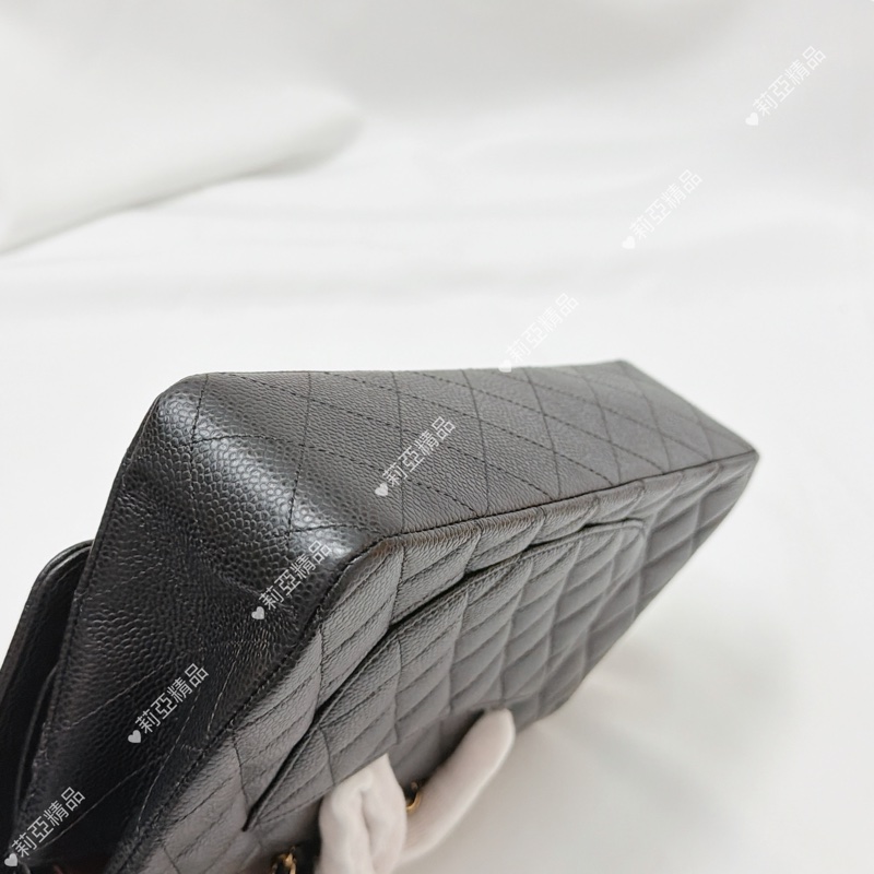 莉亞精品♡ Chanel cf25黑金 二手美包-10