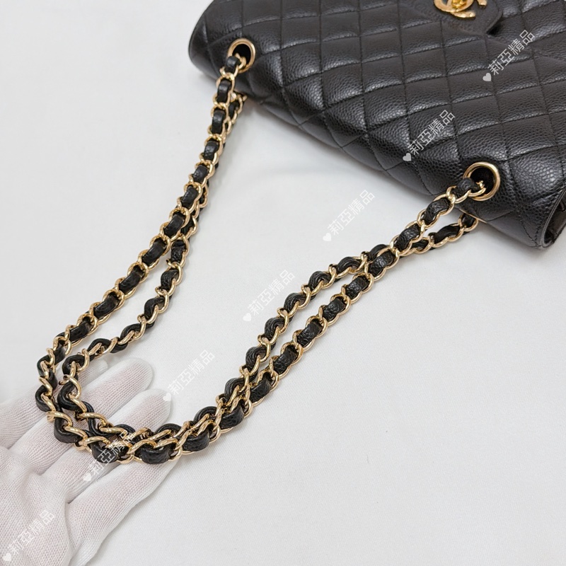 莉亞精品♡ Chanel cf25黑金 二手美包-12