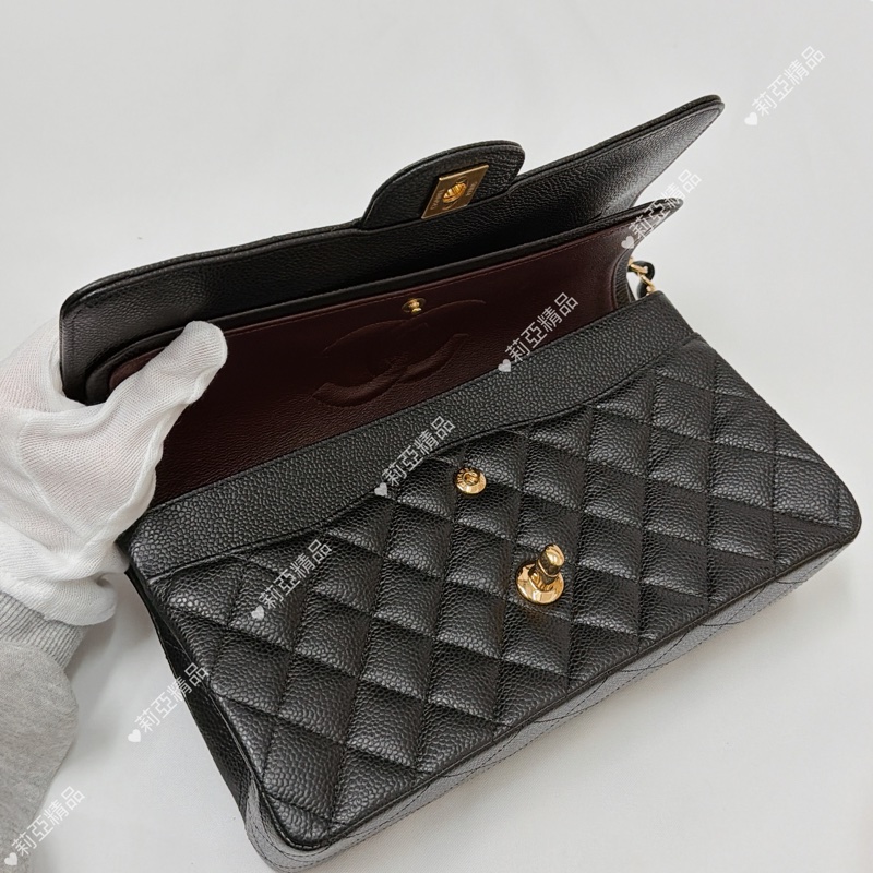 莉亞精品♡ Chanel cf25黑金 二手美包-13
