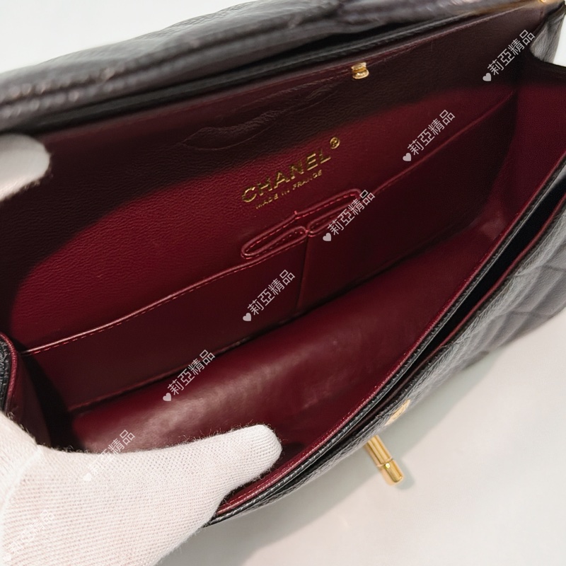 莉亞精品♡ Chanel cf25黑金 二手美包-14