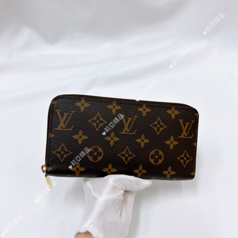 莉亞精品♡ LV 老花ㄇ拉長夾 9成新閒置品-1