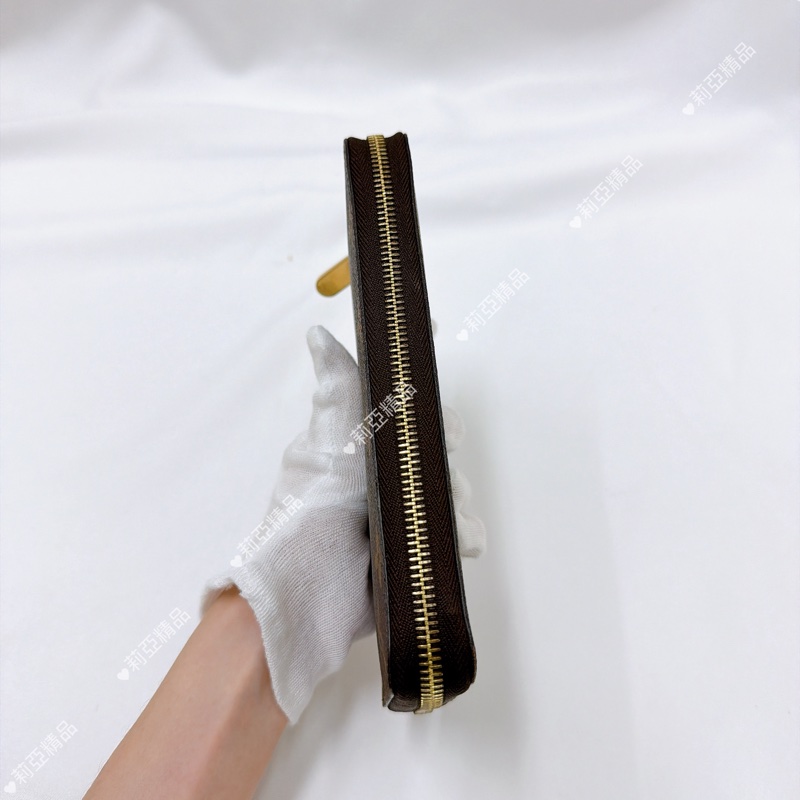 莉亞精品♡ LV 老花ㄇ拉長夾 9成新閒置品-5