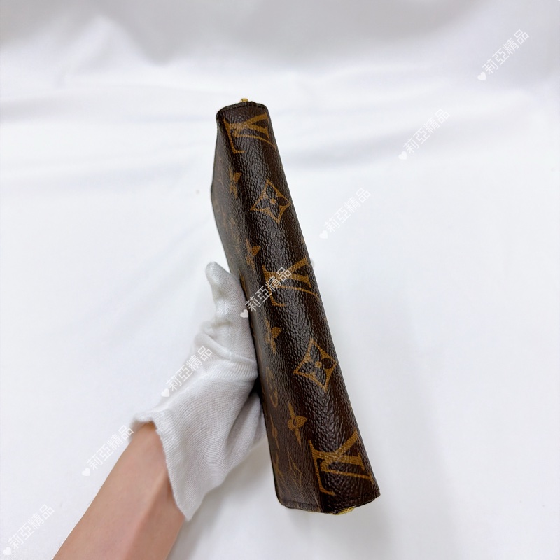莉亞精品♡ LV 老花ㄇ拉長夾 9成新閒置品-6