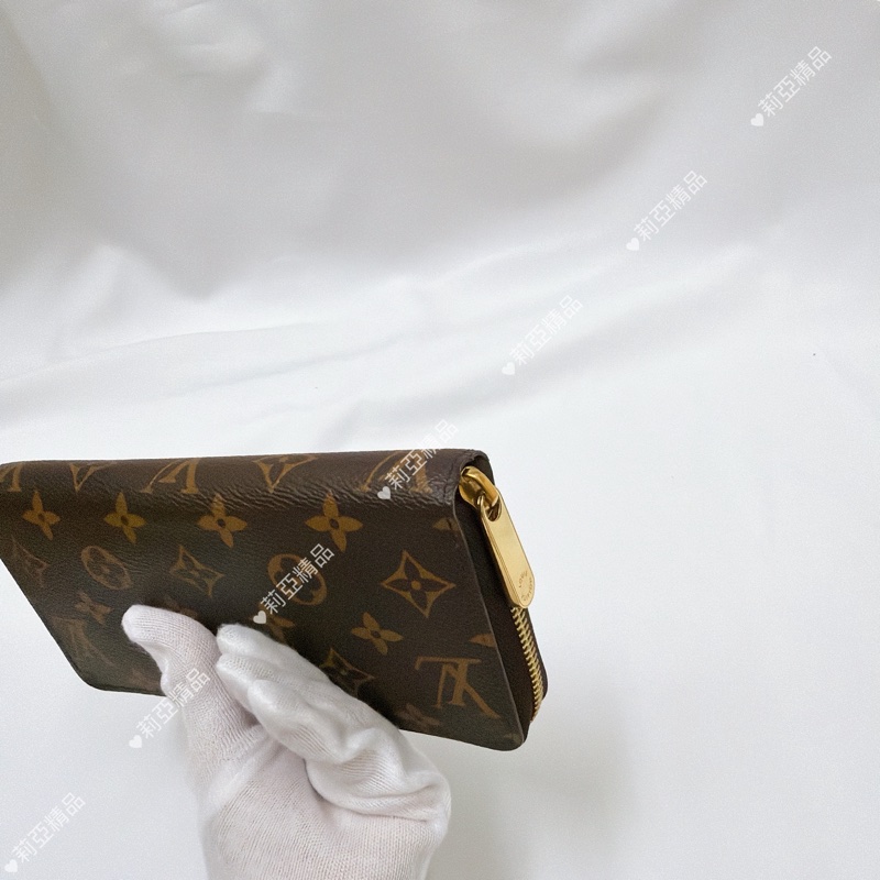 莉亞精品♡ LV 老花ㄇ拉長夾 9成新閒置品-11