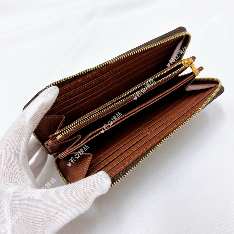 莉亞精品♡ LV 老花ㄇ拉長夾 9成新閒置品-12