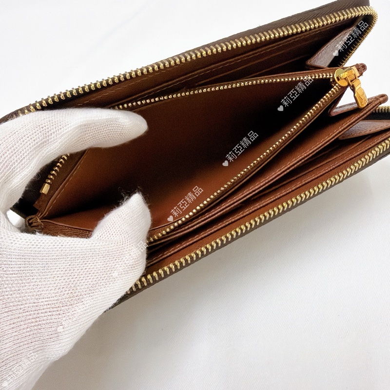 莉亞精品♡ LV 老花ㄇ拉長夾 9成新閒置品-13