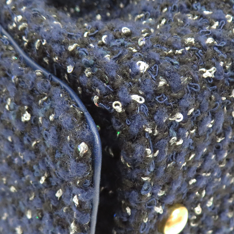 25 藍色 毛呢 肩背包 金扣【CHANEL 香奈兒】 AS5293-11