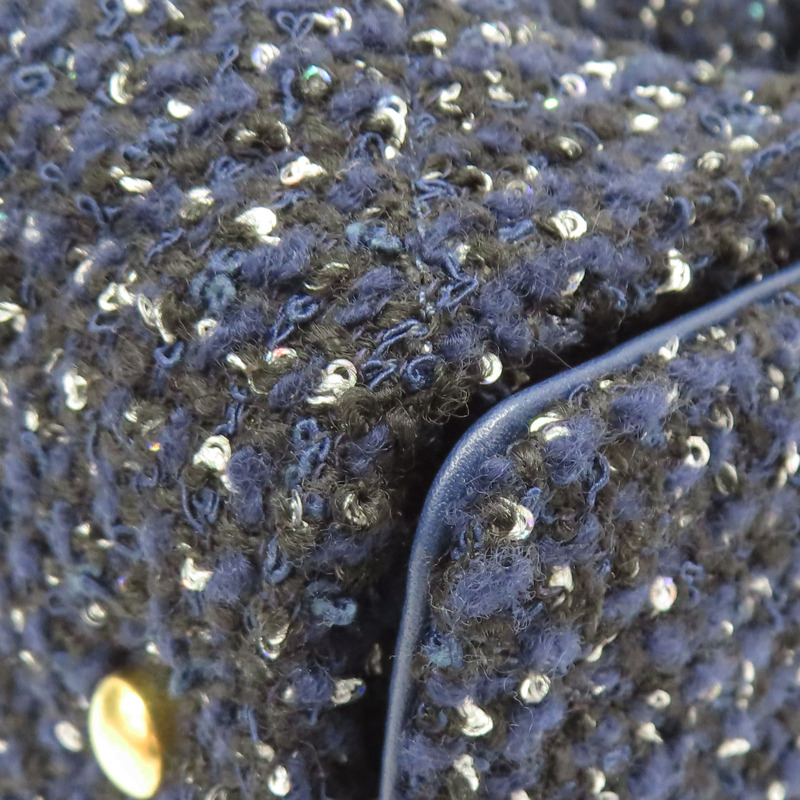 25 藍色 毛呢 肩背包 金扣【CHANEL 香奈兒】 AS5293-12