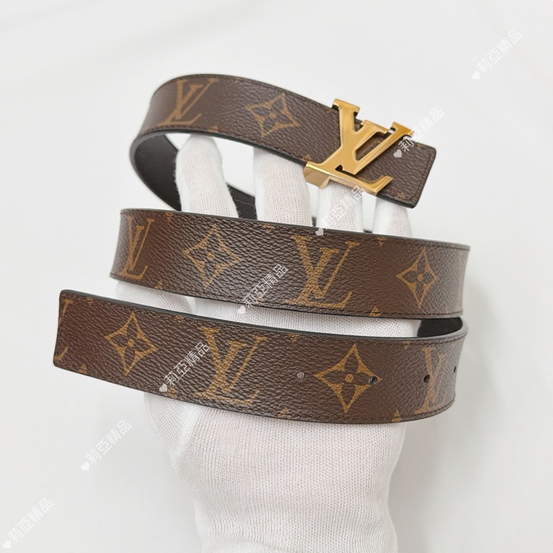 莉亞精品♡ LV老花金扣皮帶#90 寬度3 九新閒置品-2