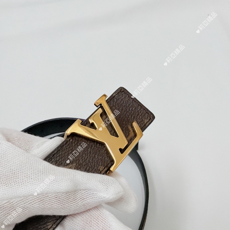 莉亞精品♡ LV老花金扣皮帶#90 寬度3 九新閒置品-5